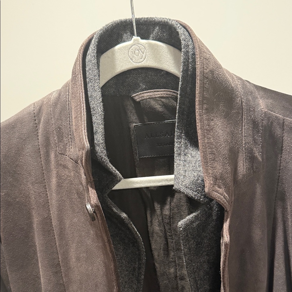Men's All Saints Brown Suede Jacket - Picture 6 of 6